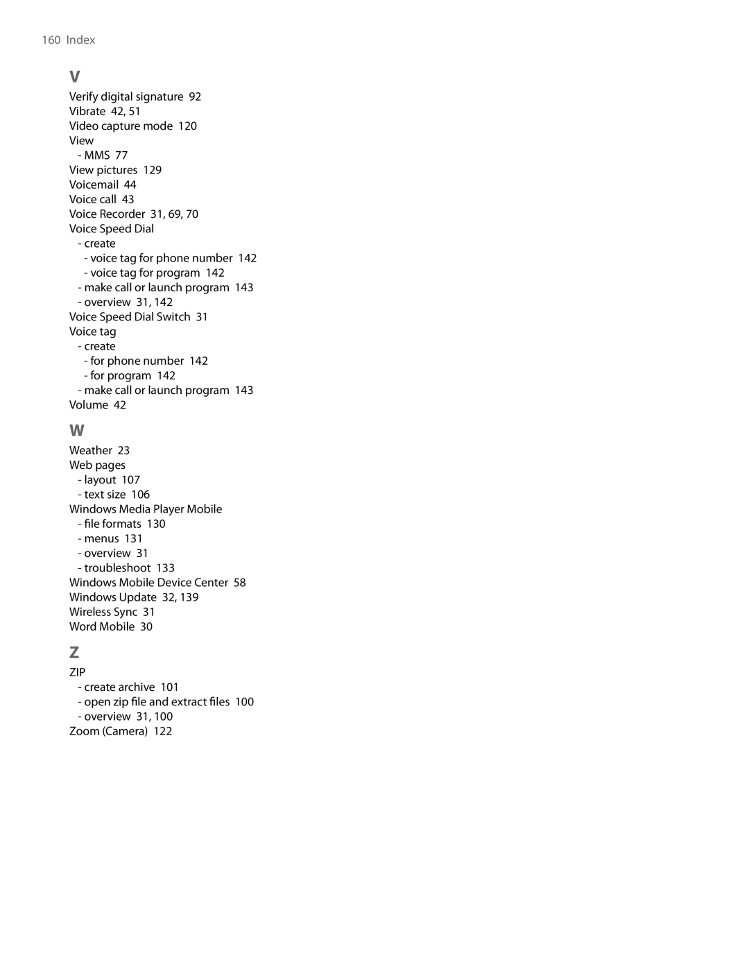 HTC NM8VOGU100, XV6900, 4115A-VOGU100 user manual Zip 