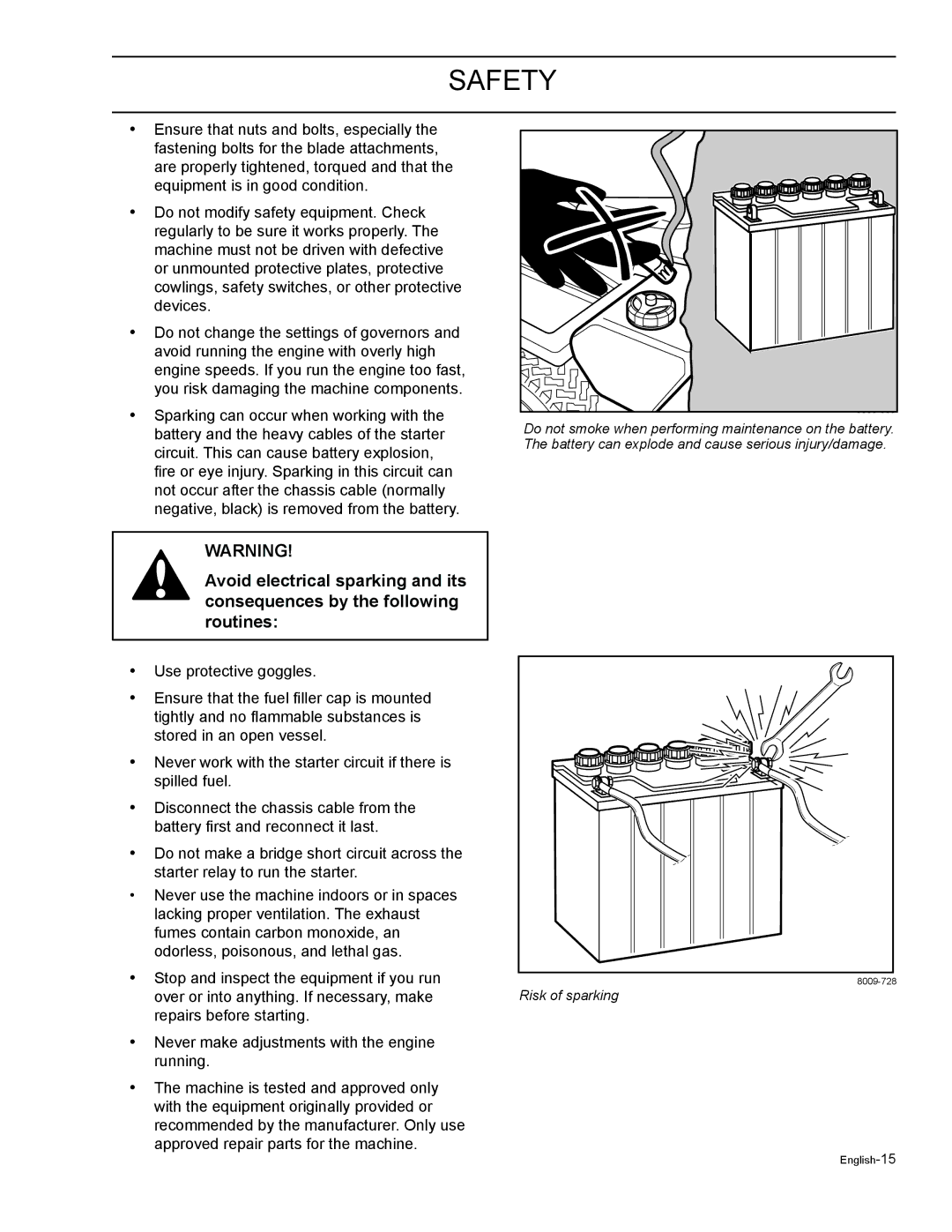 HTC Z4220BF, Z5426BF, Z4824BF, Z4619BF, Z4219BF manual Risk of sparking 