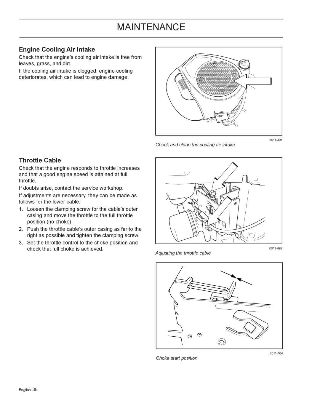 HTC Z4619BF, Z5426BF, Z4220BF, Z4824BF, Z4219BF manual Engine Cooling Air Intake, Throttle Cable 