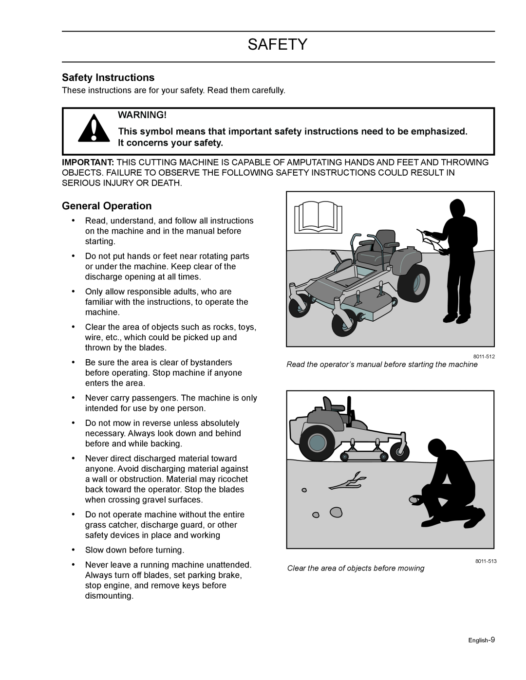 HTC Z4219BF, Z5426BF, Z4220BF, Z4824BF, Z4619BF manual Safety Instructions, General Operation 