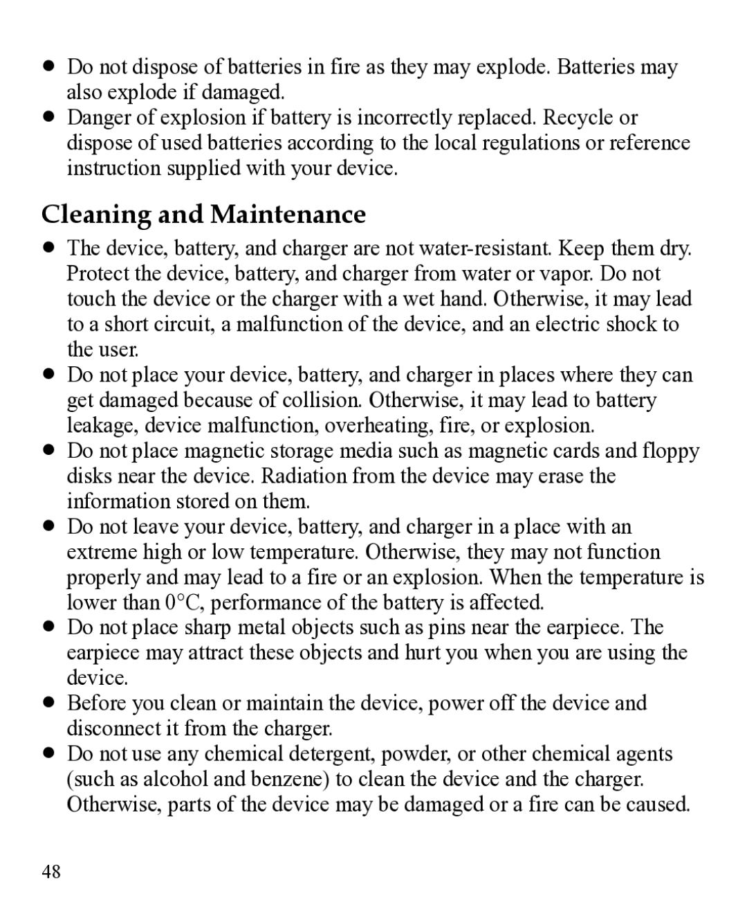 Huawei 31010EJH manual Cleaning and Maintenance 