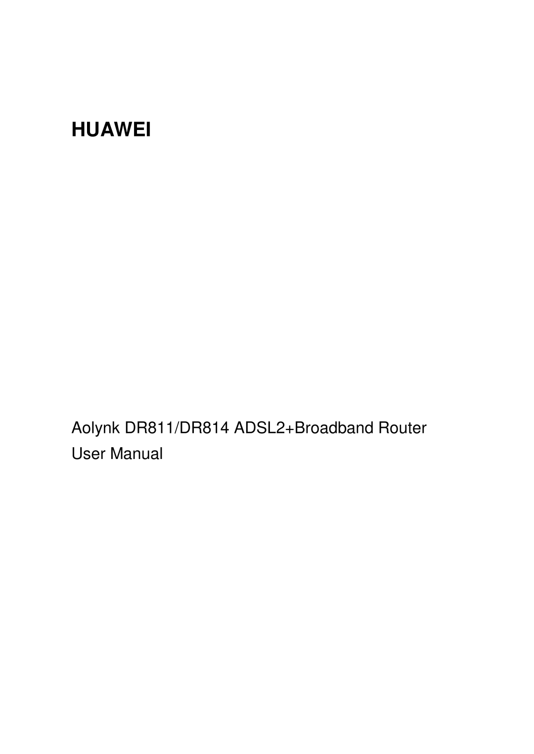 Huawei Aolynk DR814, Aolynk DR811 user manual Huawei 