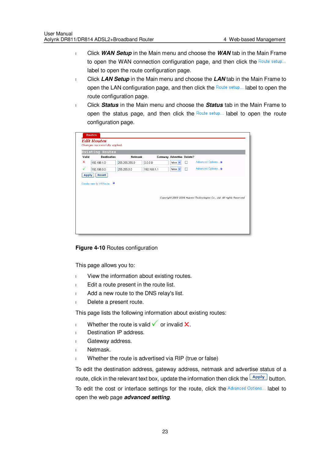 Huawei Aolynk DR814 user manual Aolynk DR811/DR814 ADSL2+Broadband Router 