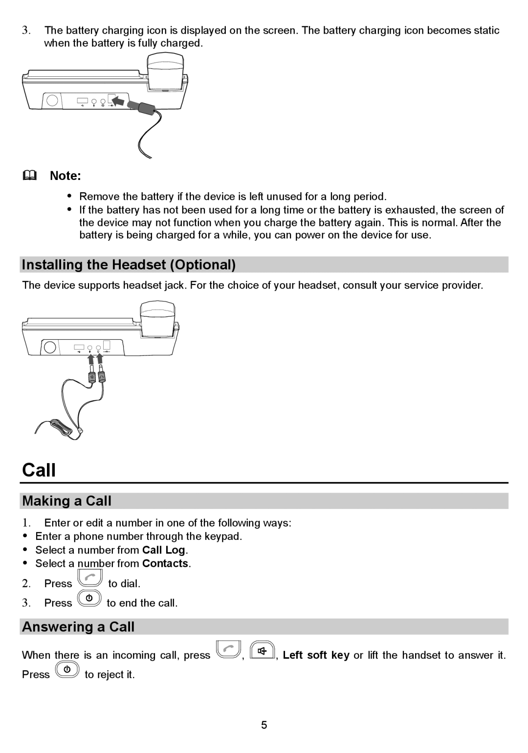 Huawei B160 manual Installing the Headset Optional, Making a Call, Answering a Call 