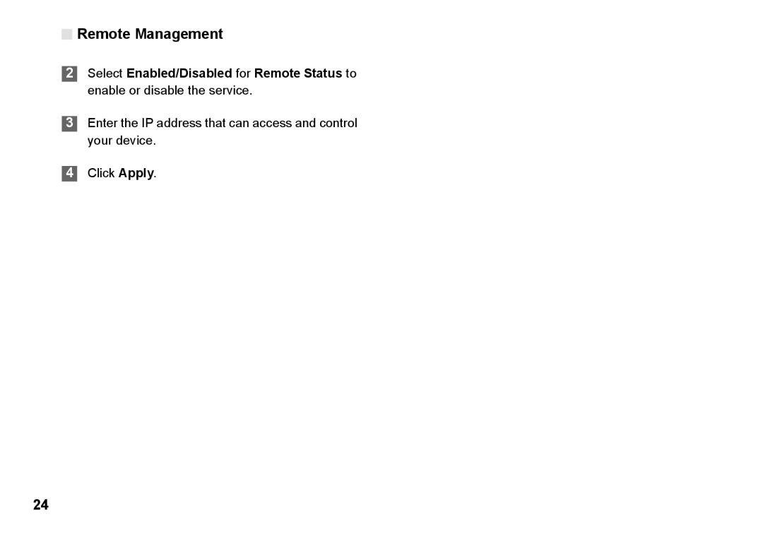 Huawei B260 manual Remote Management 