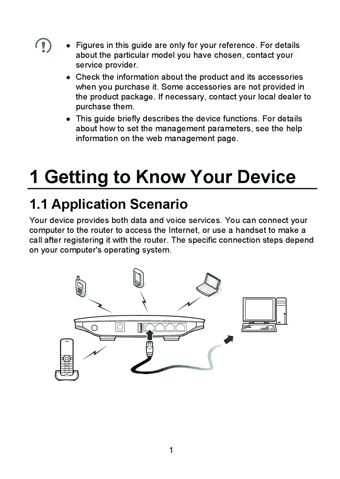 Huawei B686 manual Getting to Know Your Device, Application Scenario 