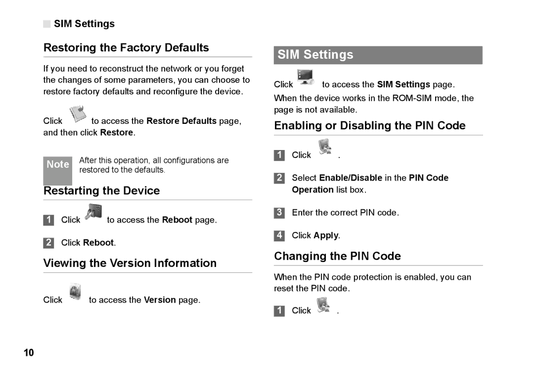 Huawei B970 manual SIM Settings 