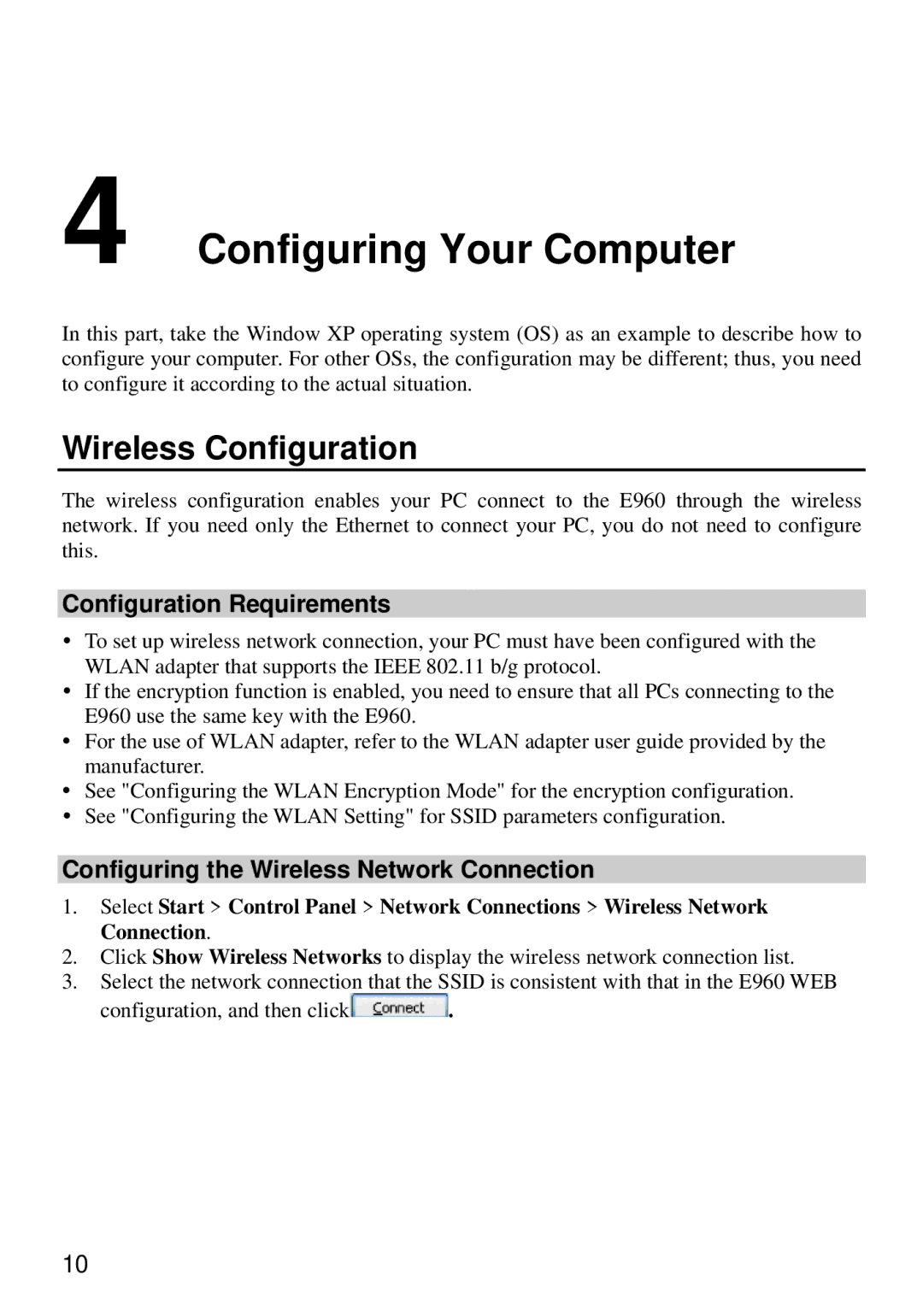 Huawei E960 manual Configuring Your Computer, Wireless Configuration, Configuration Requirements 