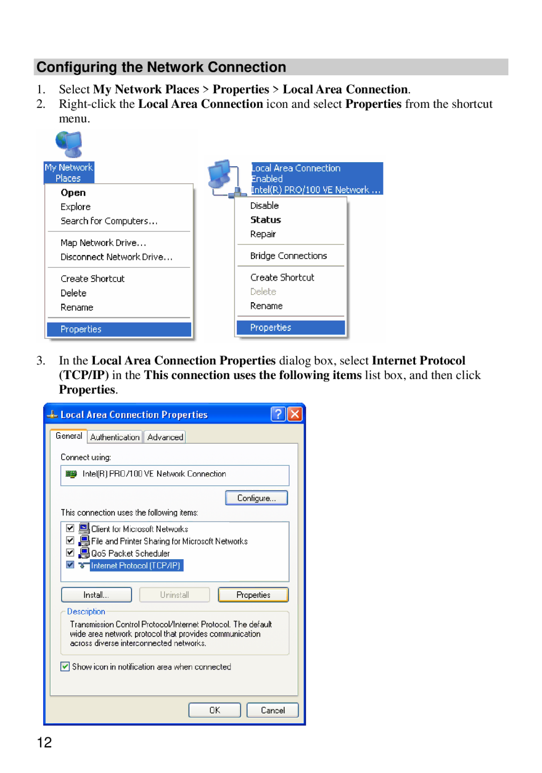 Huawei E960 manual Configuring the Network Connection 