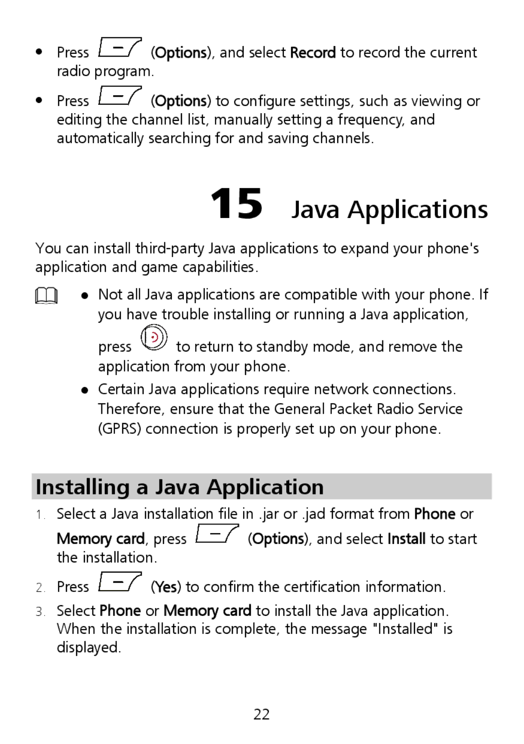 Huawei G6151 manual Java Applications, Installing a Java Application 