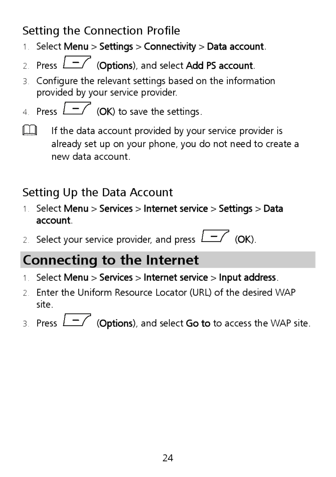 Huawei G6151 manual Connecting to the Internet, Setting the Connection Profile, Setting Up the Data Account 