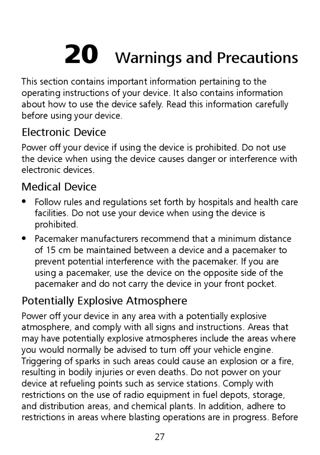 Huawei G6151 manual Electronic Device, Medical Device, Potentially Explosive Atmosphere 