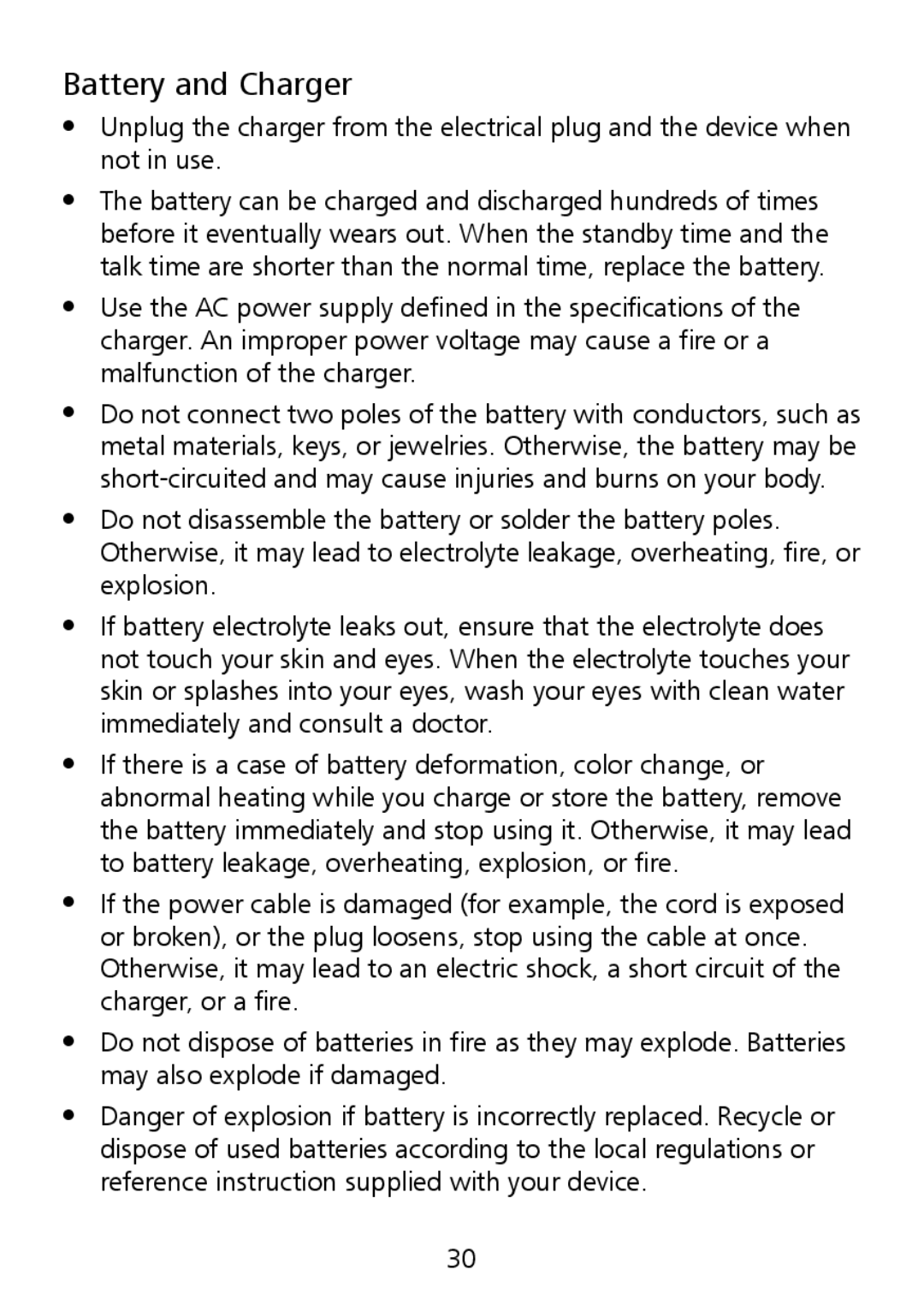 Huawei G6151 manual Battery and Charger 