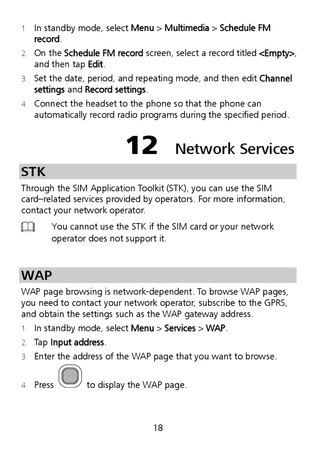 Huawei G7002 manual Network Services, Stk 