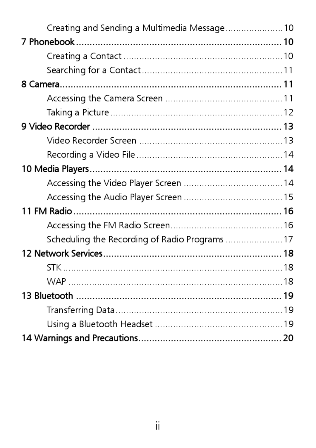 Huawei G7002 manual Phonebook 