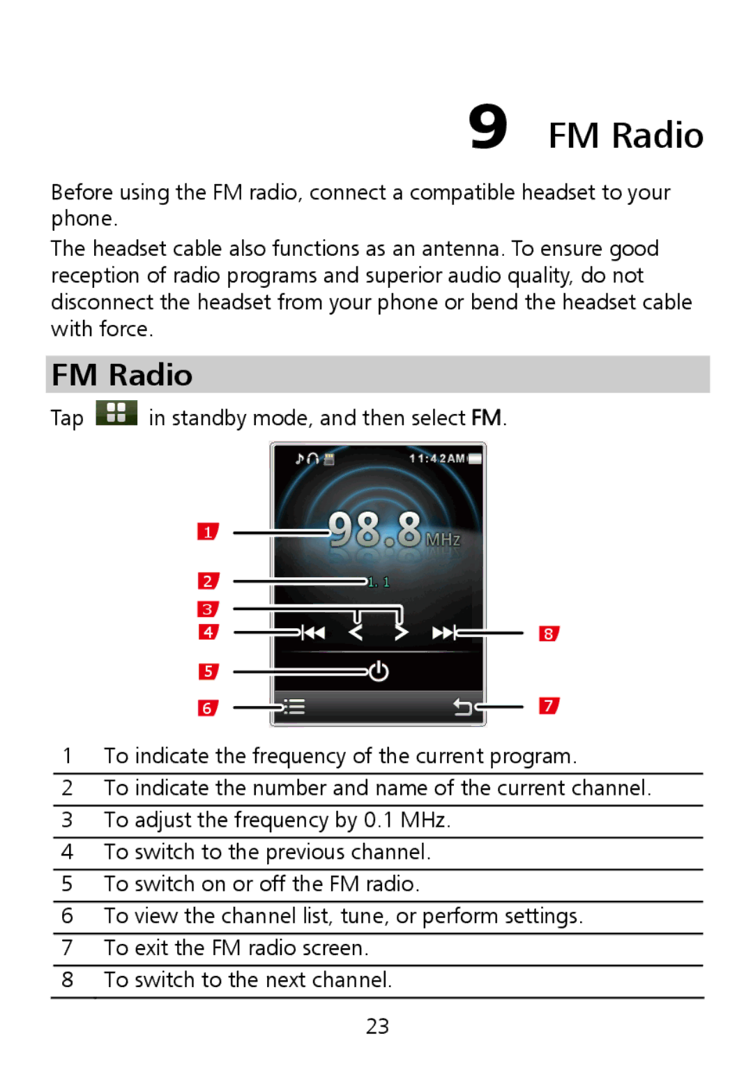 Huawei G7010 manual FM Radio 