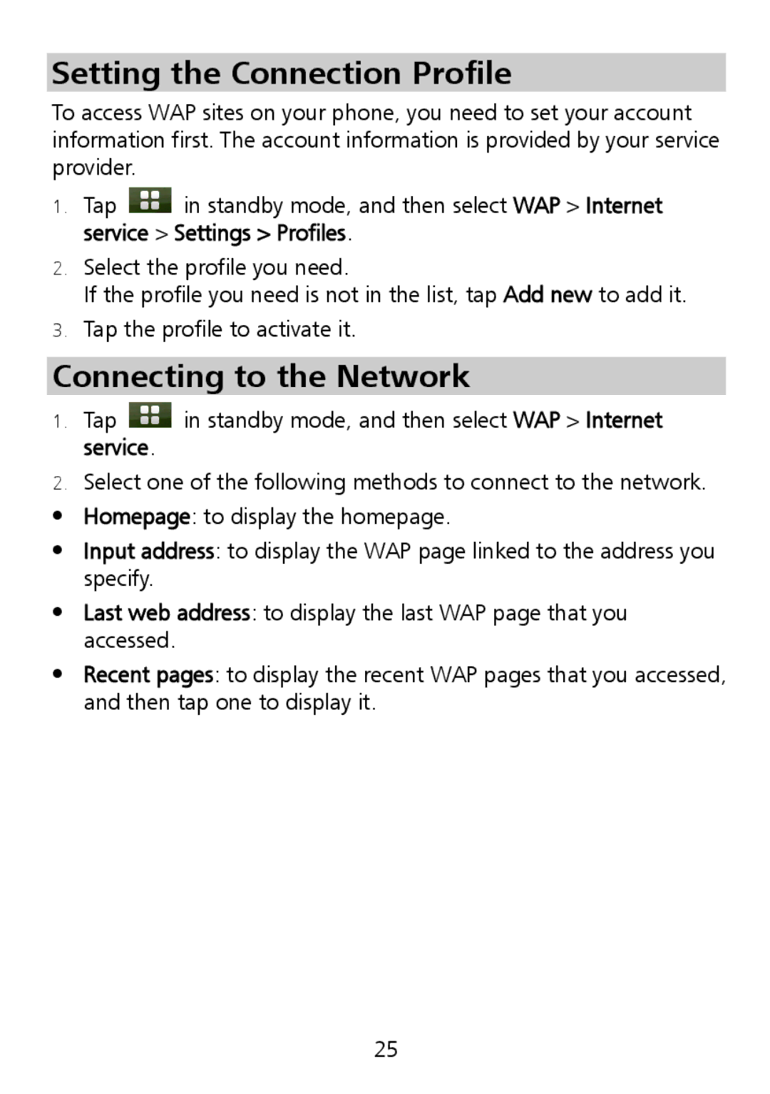 Huawei G7010 manual Setting the Connection Profile, Connecting to the Network 