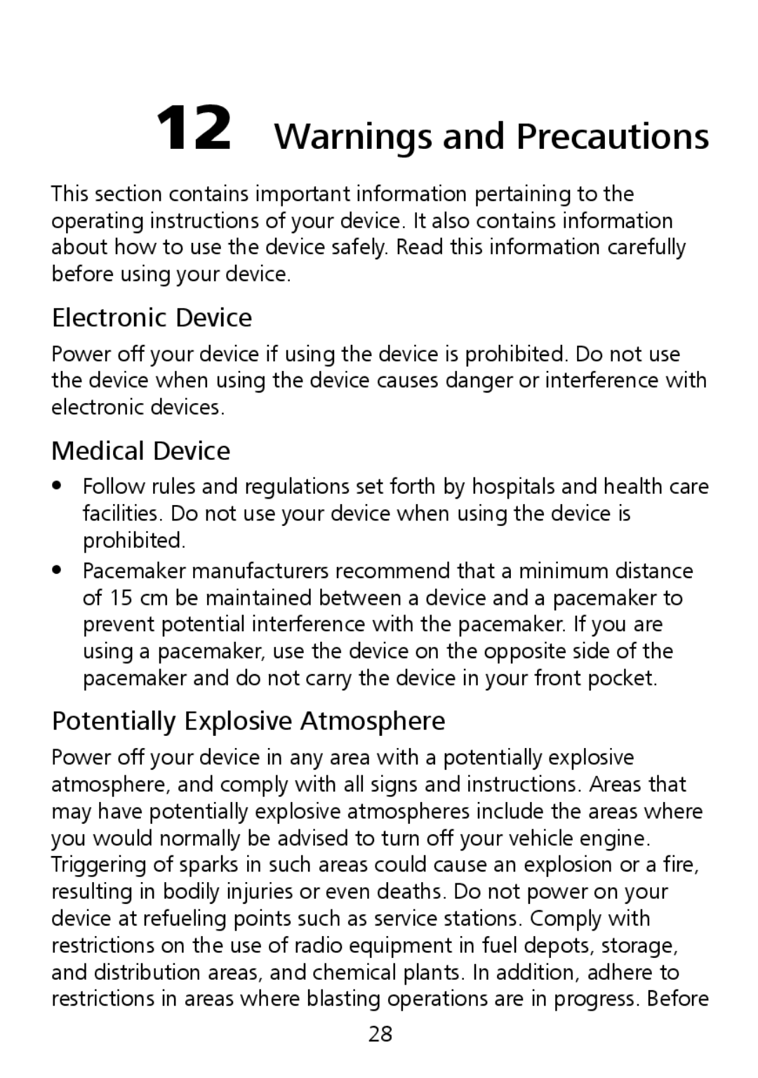 Huawei G7010 manual Electronic Device, Medical Device, Potentially Explosive Atmosphere 