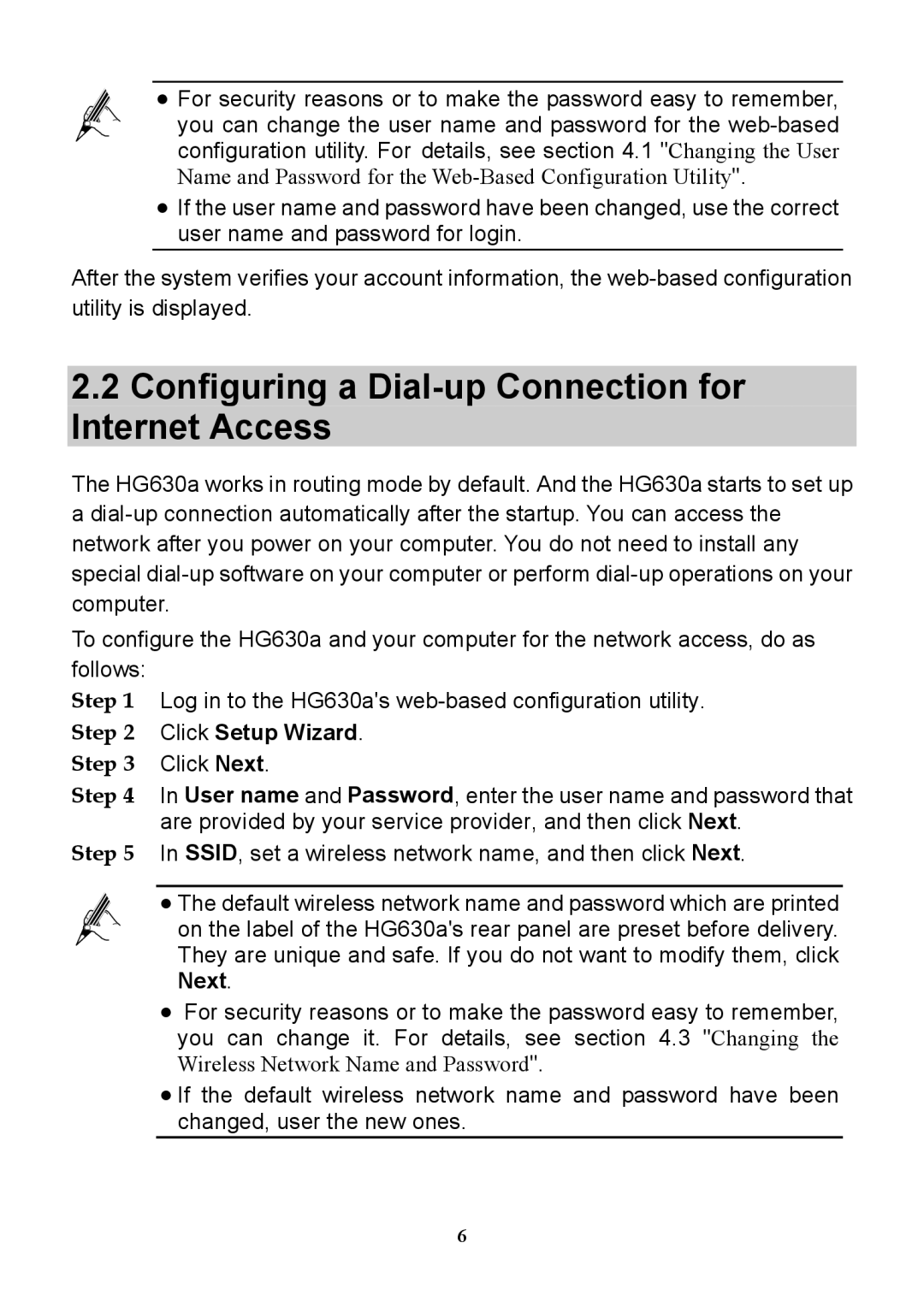 Huawei HG630a manual Configuring a Dial-up Connection for Internet Access, Click Next 