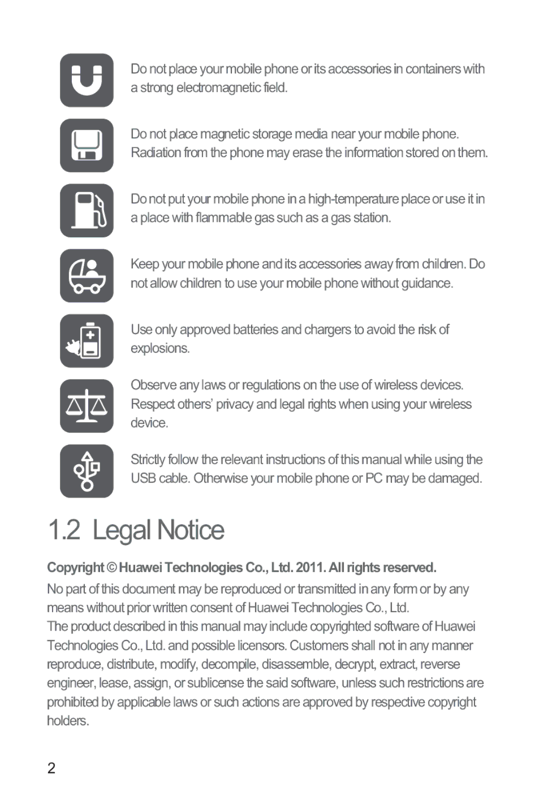 Huawei M835 manual Legal Notice 