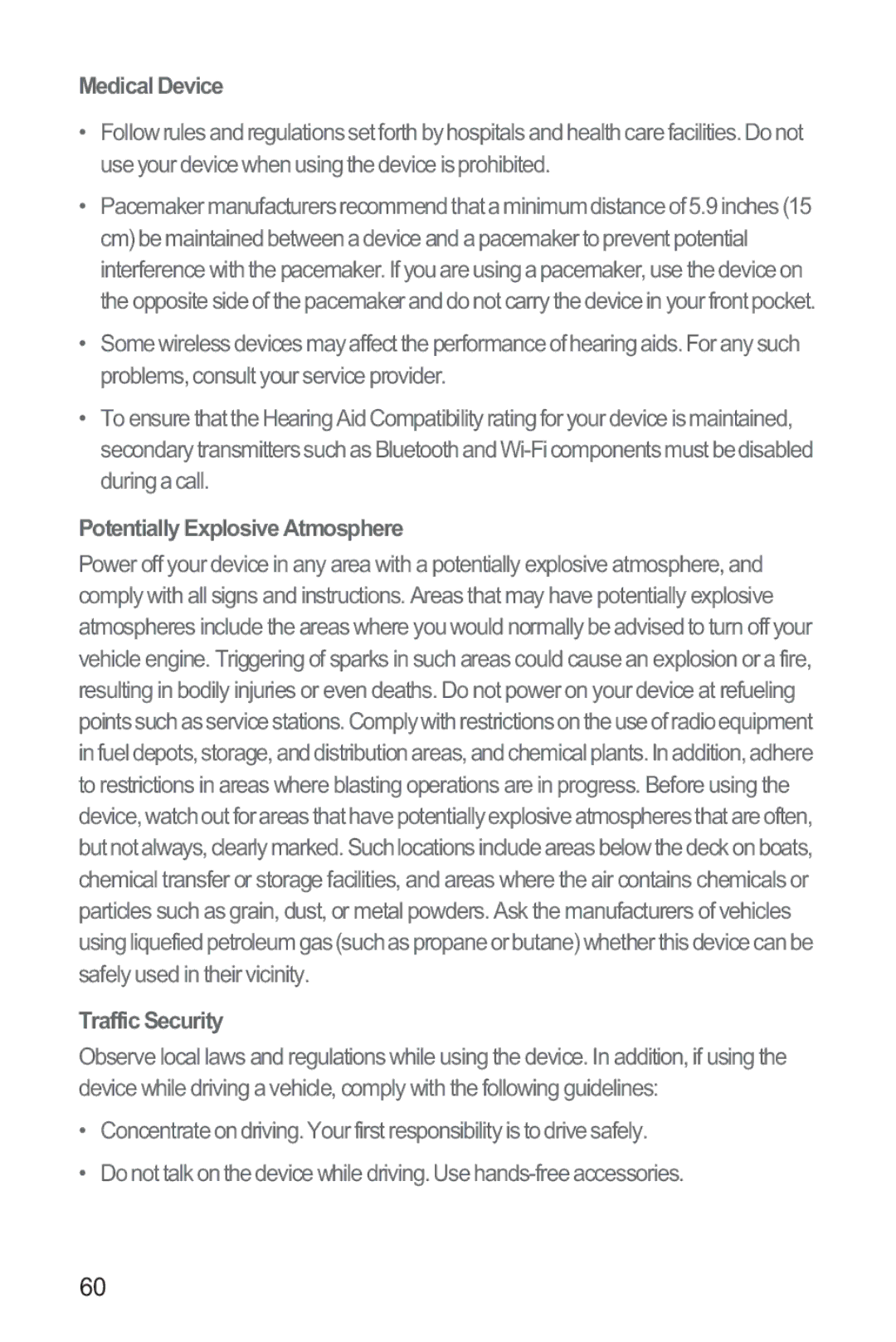 Huawei M835 manual Medical Device, Potentially Explosive Atmosphere, Traffic Security 