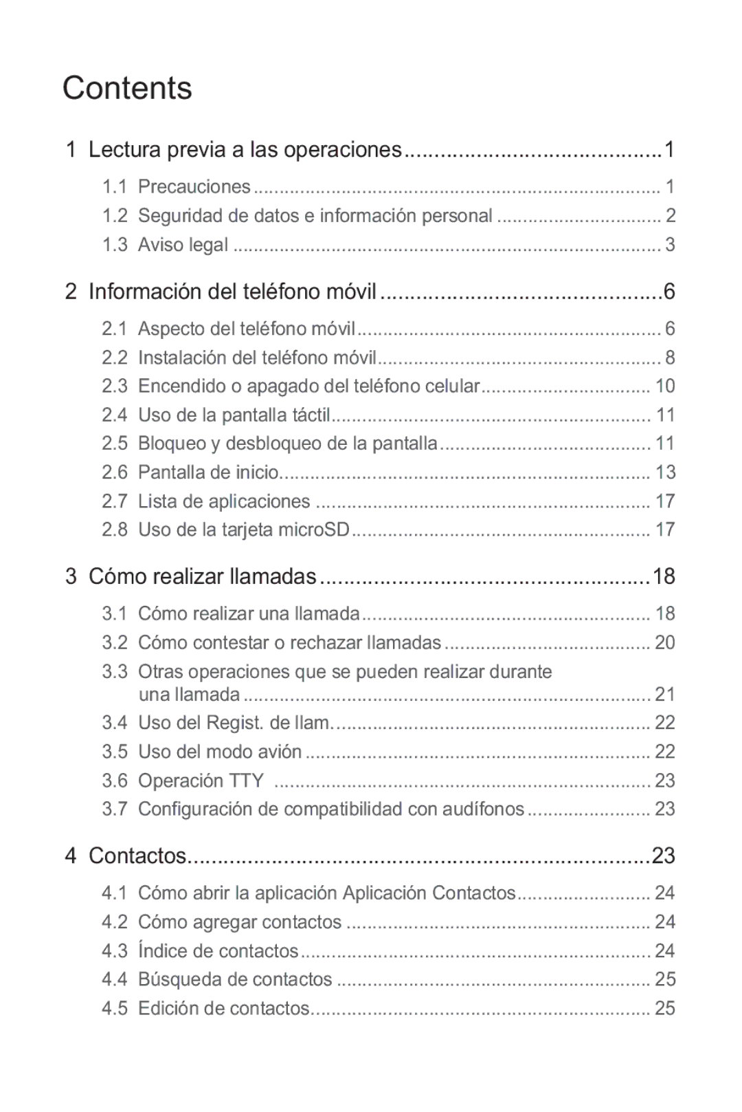 Huawei M865 manual Lectura previa a las operaciones 