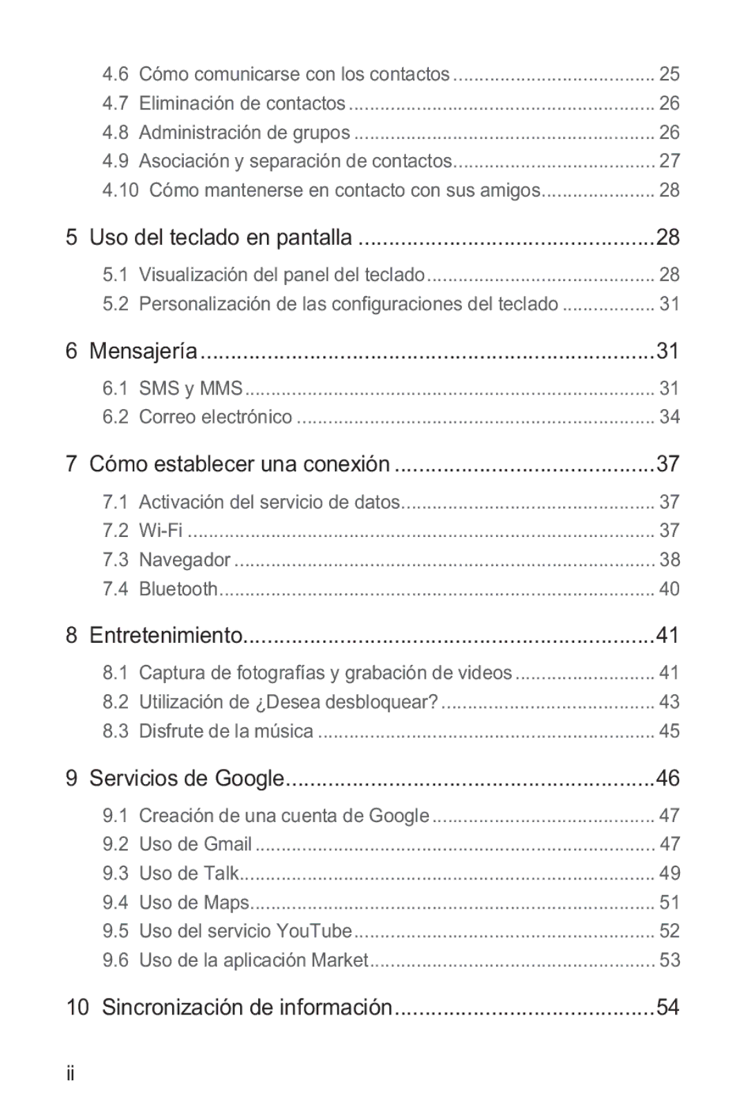 Huawei M865 manual SMS y MMS Correo electrónico 