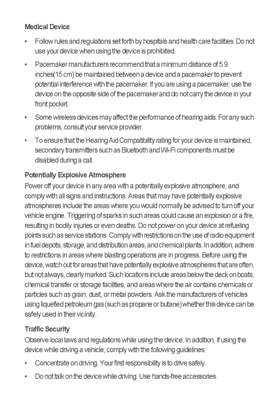 Huawei M866 quick start Medical Device, Potentially Explosive Atmosphere, Traffic Security 