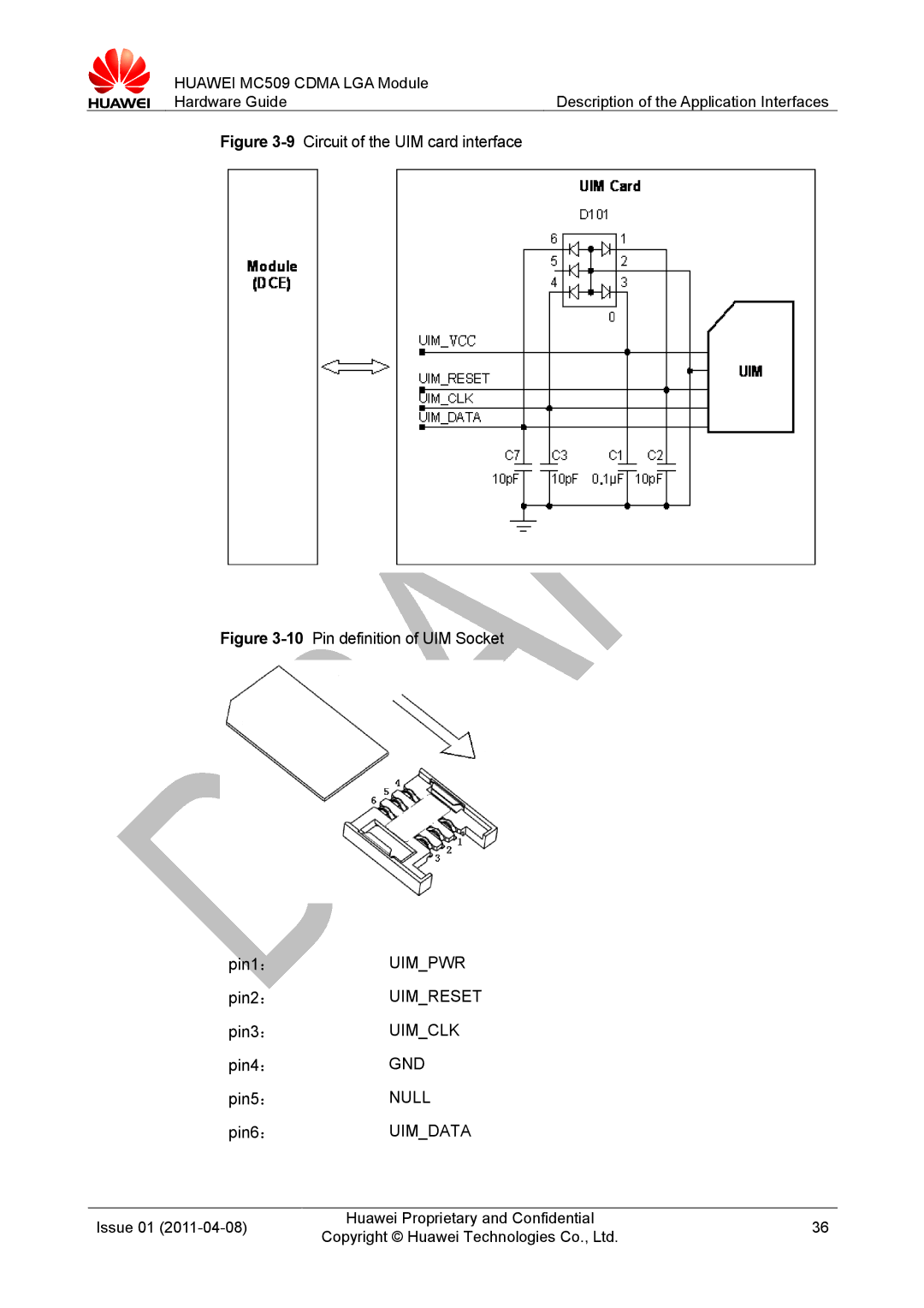 Huawei MC509 CDMA LGA manual Uimpwr, Null 