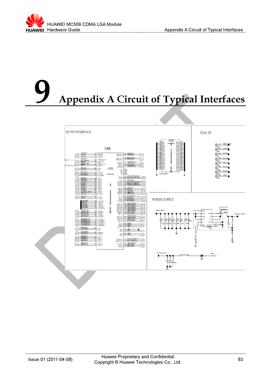 Huawei MC509 CDMA LGA manual Appendix a Circuit of Typical Interfaces 