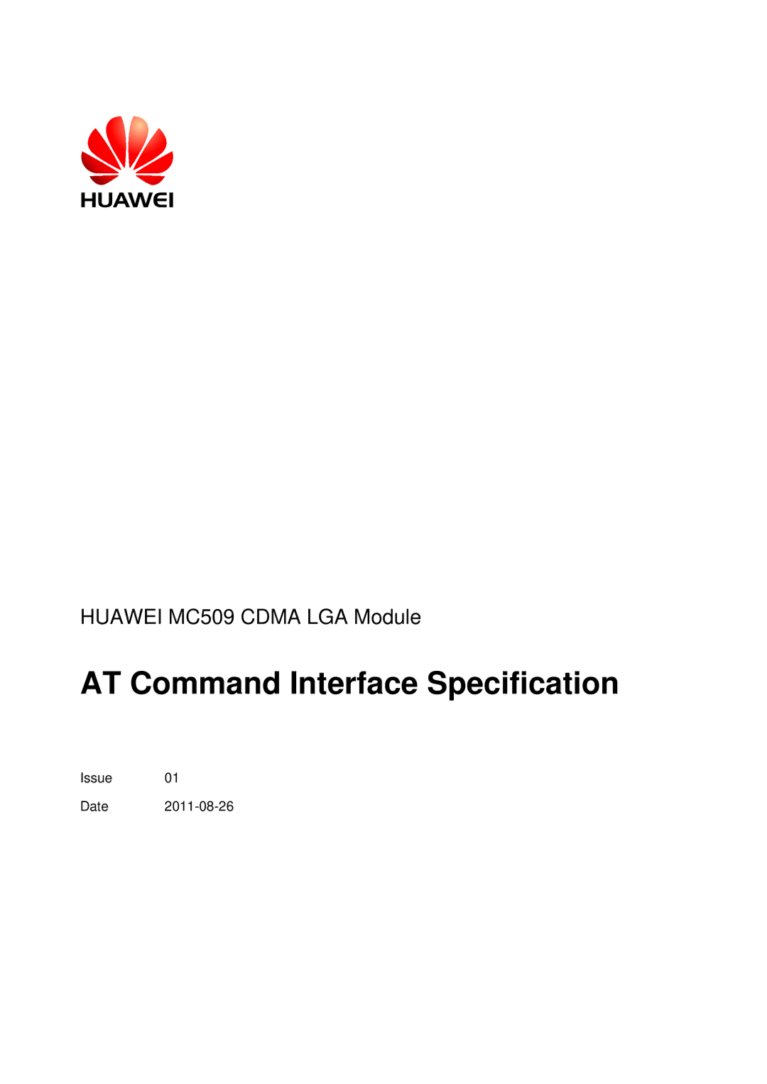 Huawei MC509 manual AT Command Interface Specification, Issue Date 