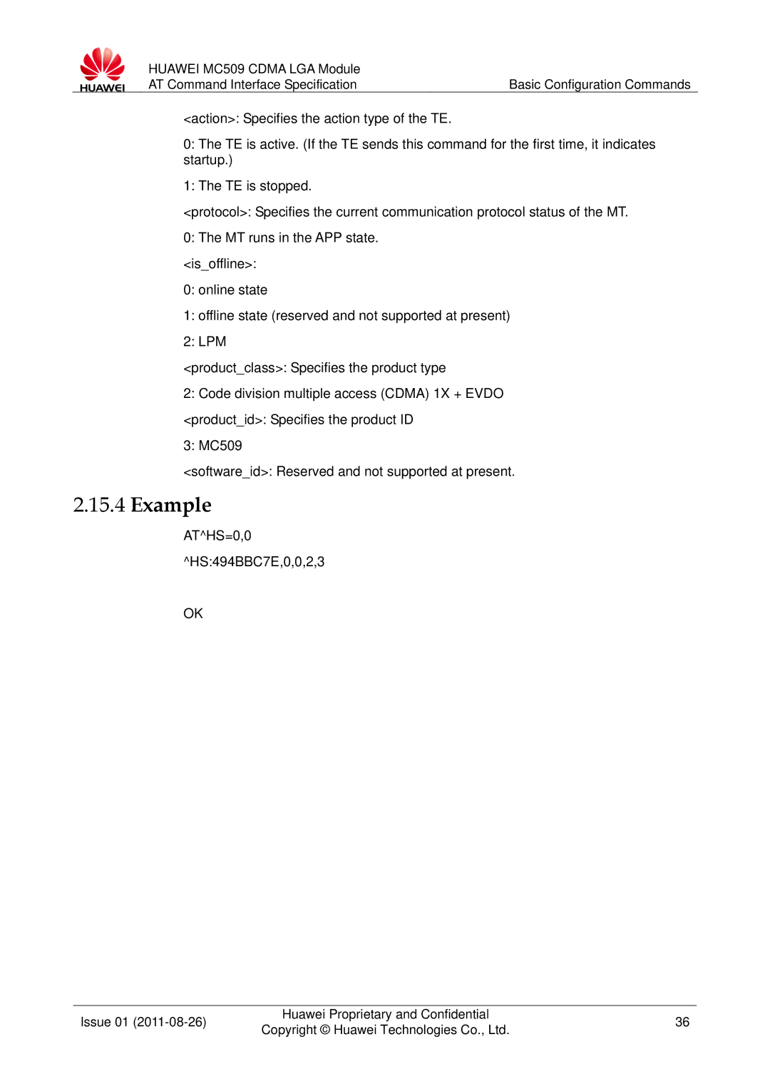 Huawei MC509 manual ATHS=0,0 HS494BBC7E,0,0,2,3 