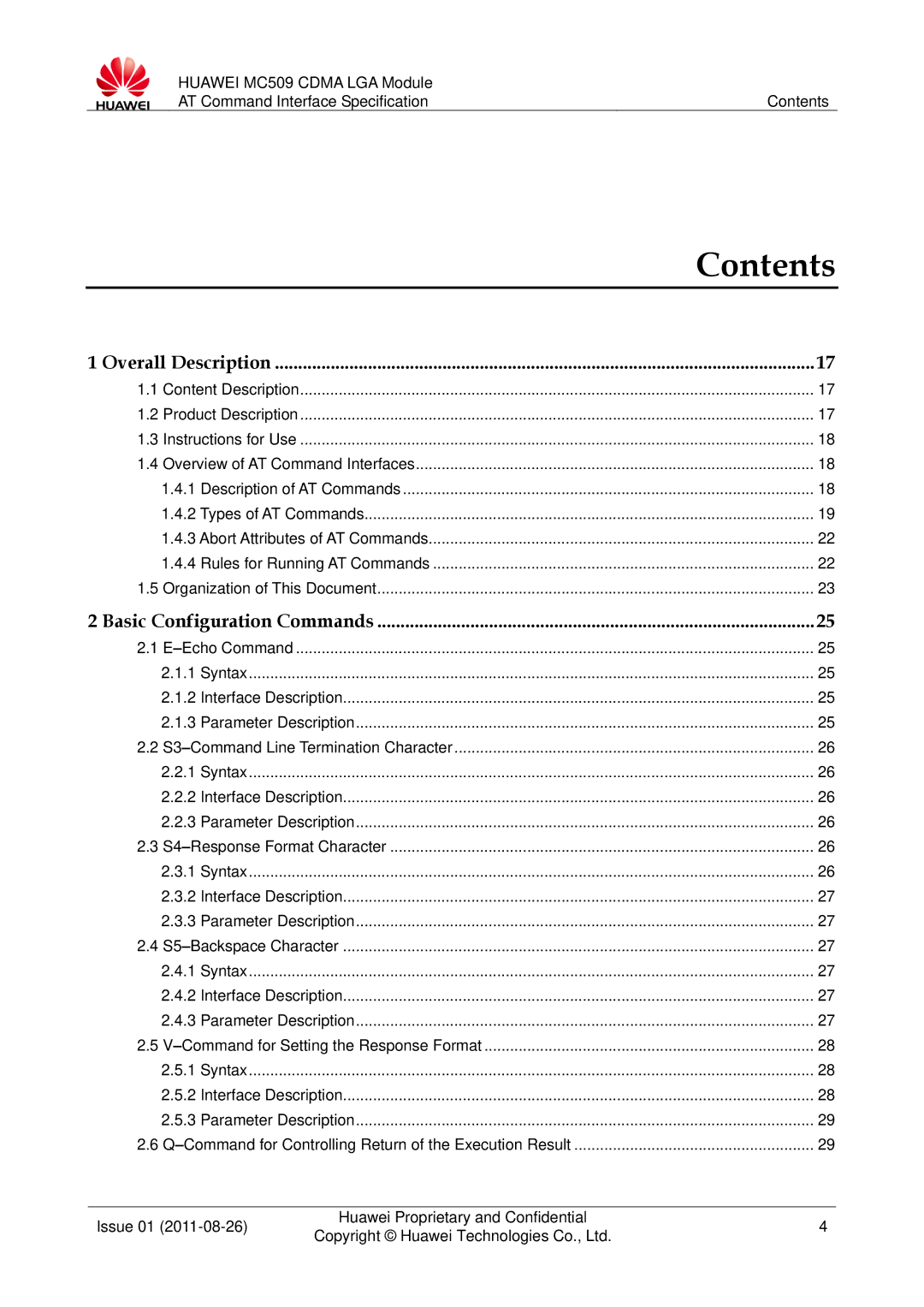 Huawei MC509 manual Contents 