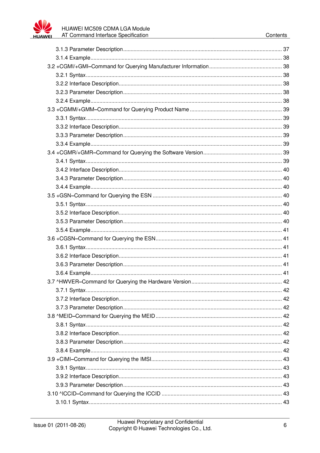 Huawei MC509 manual Example 