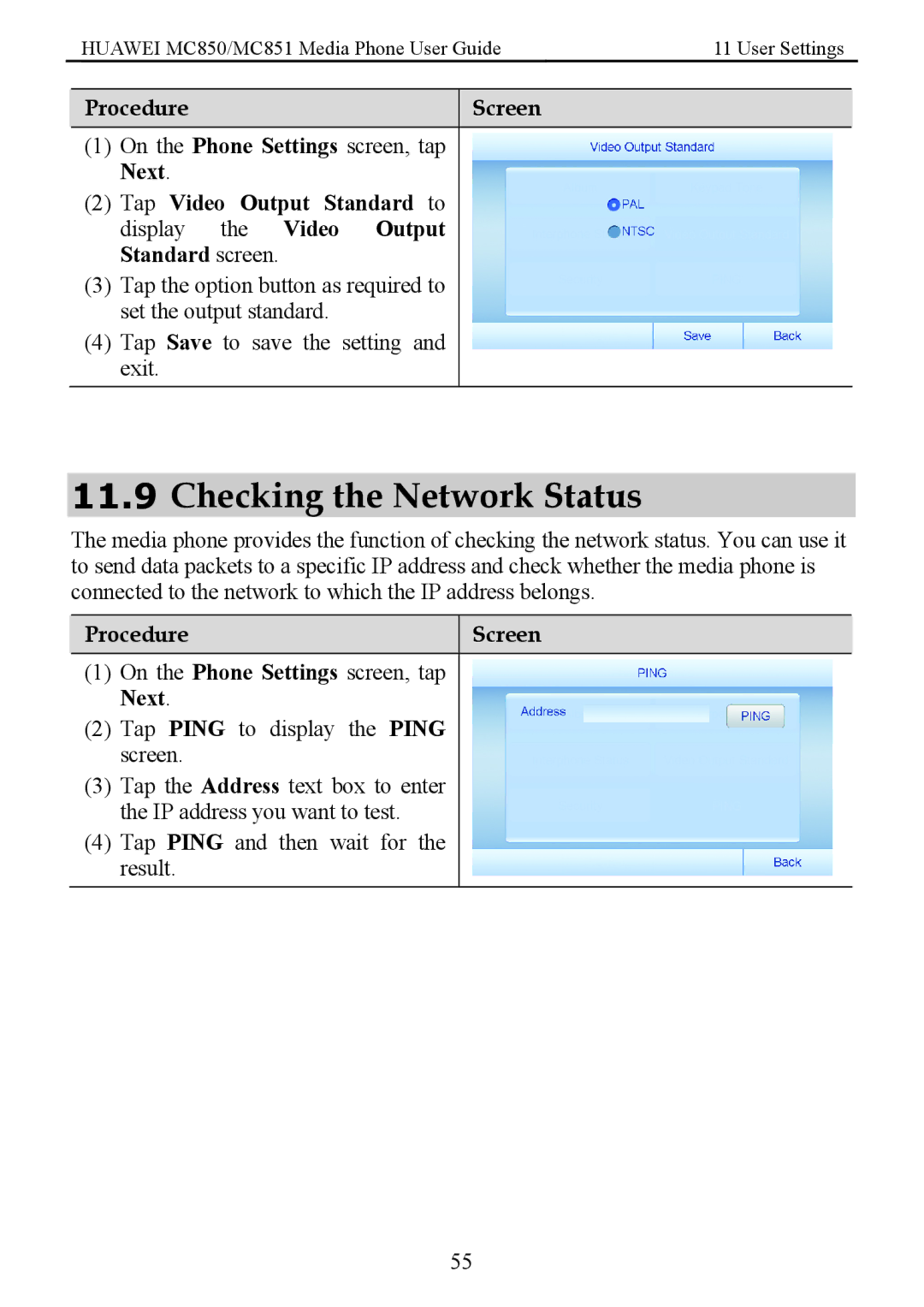 Huawei MC850 manual Checking the Network Status 