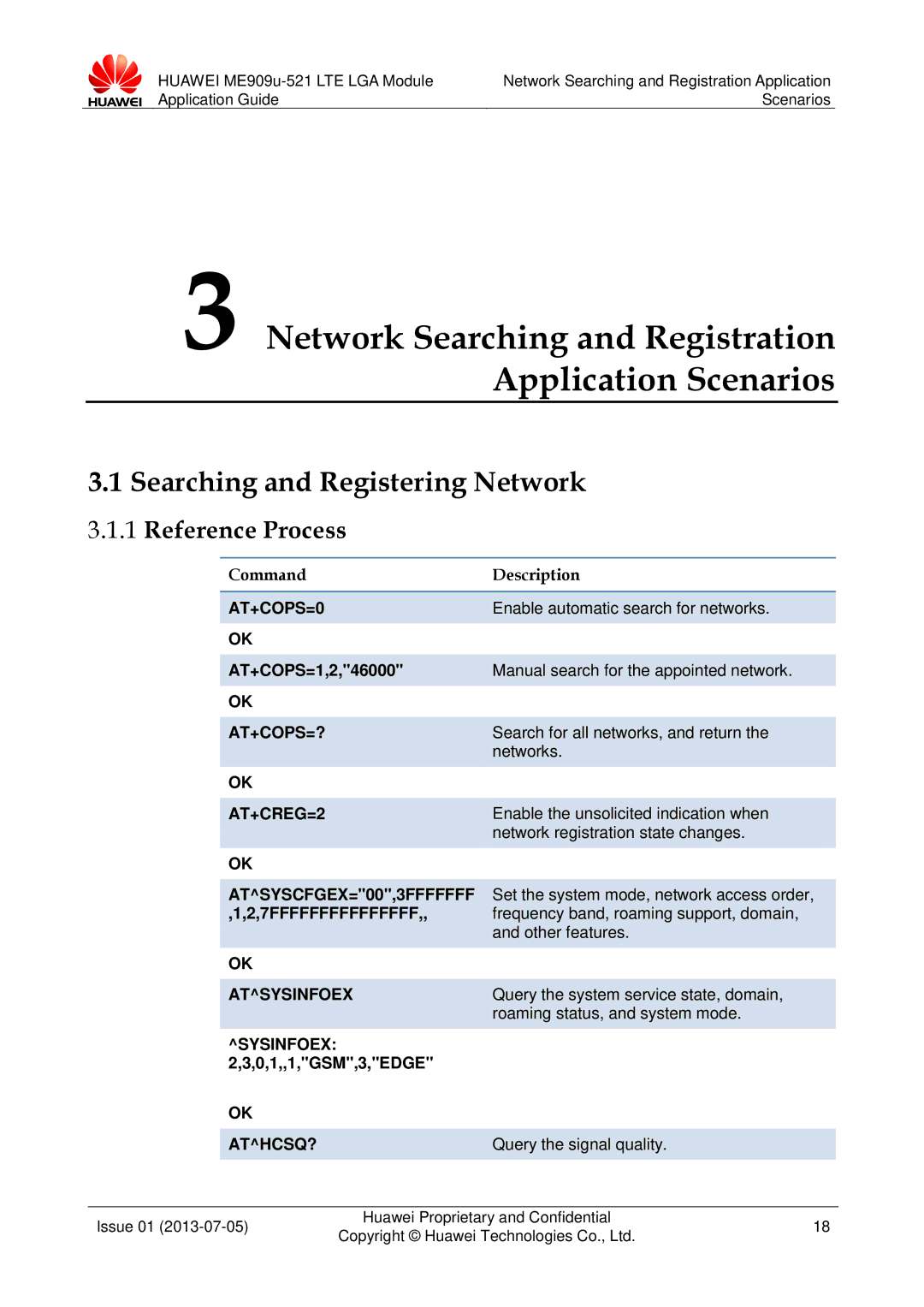 Huawei ME909u-521 manual Network Searching and Registration Application Scenarios, Searching and Registering Network 