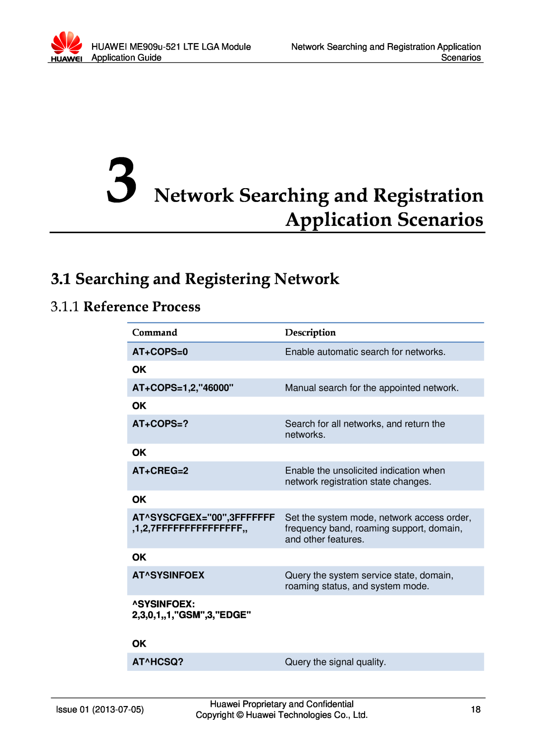 Huawei ME909u-521 manual Network Searching and Registration Application Scenarios, Searching and Registering Network 