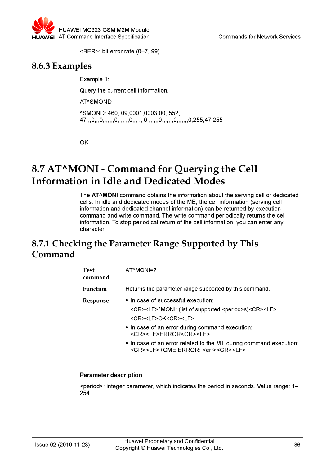 Huawei MG323 manual BER bit error rate 0-7, Atsmond, Atmoni=? 