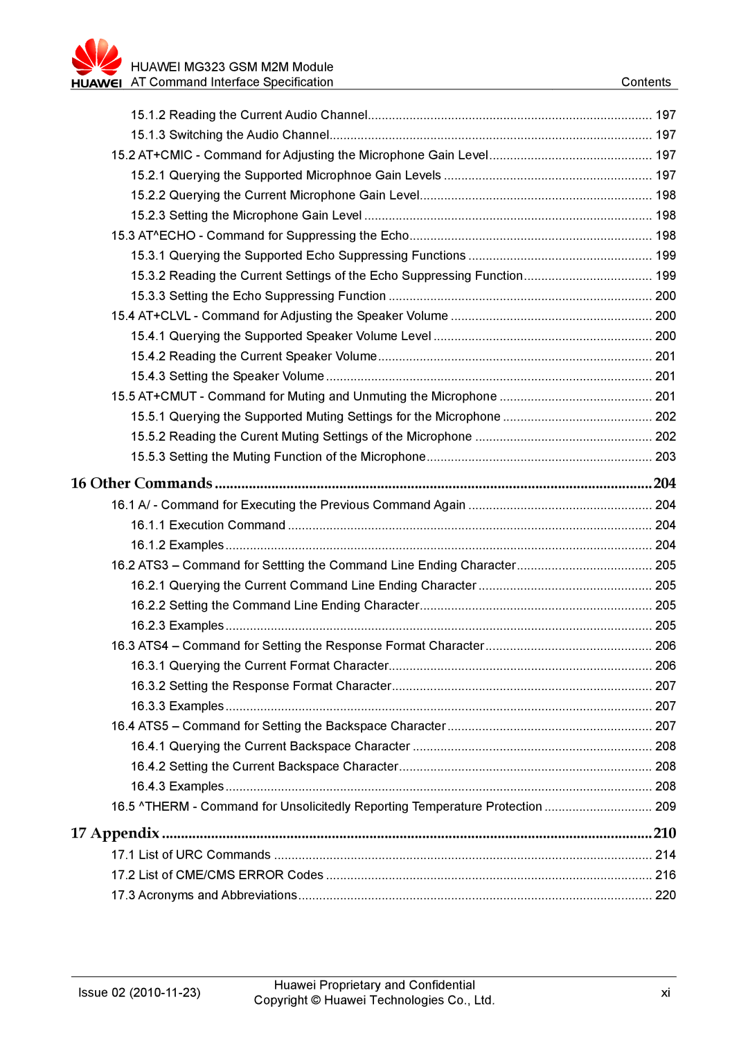 Huawei MG323 manual 204 