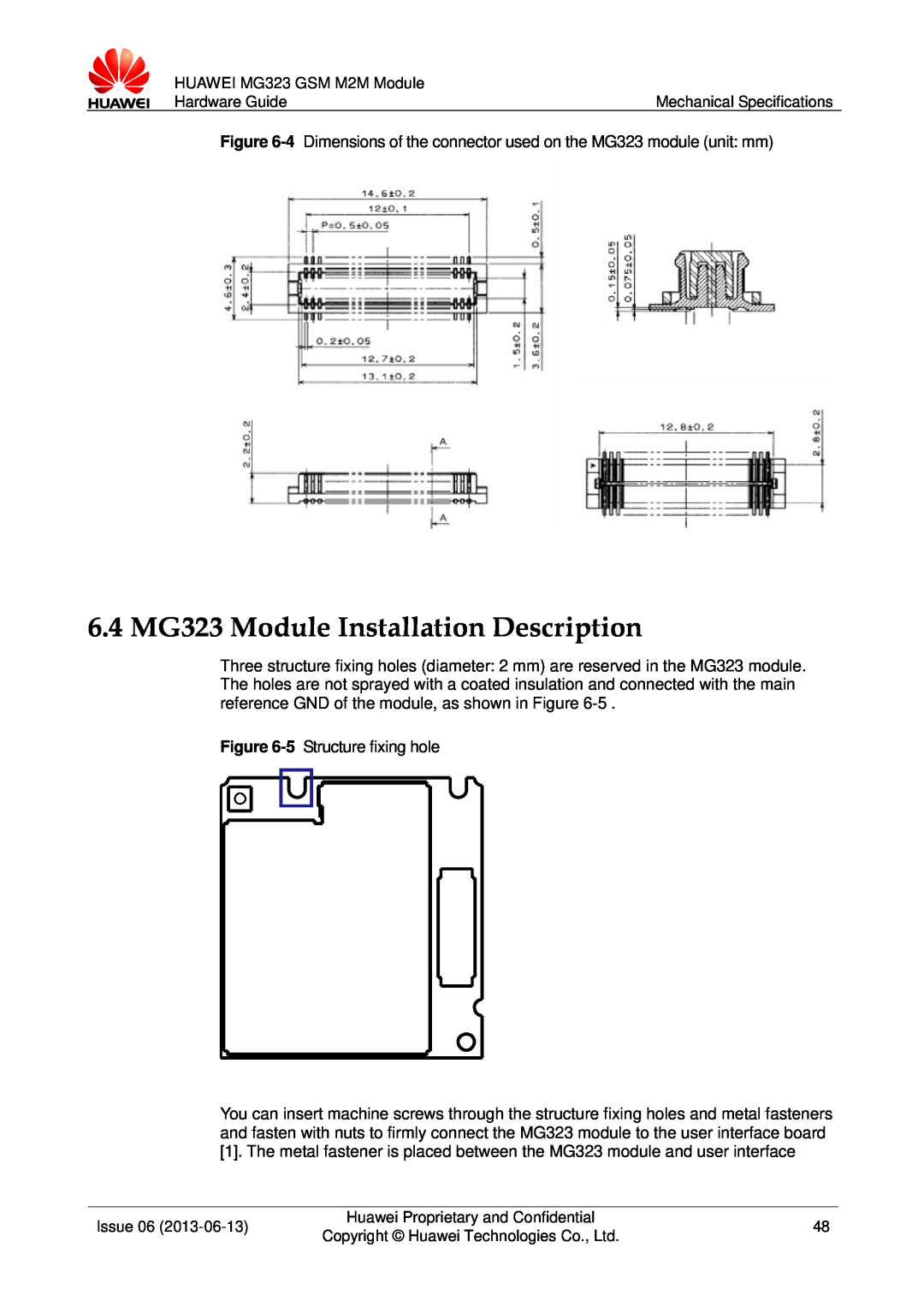 Huawei manual 6.4 MG323 Module Installation Description 