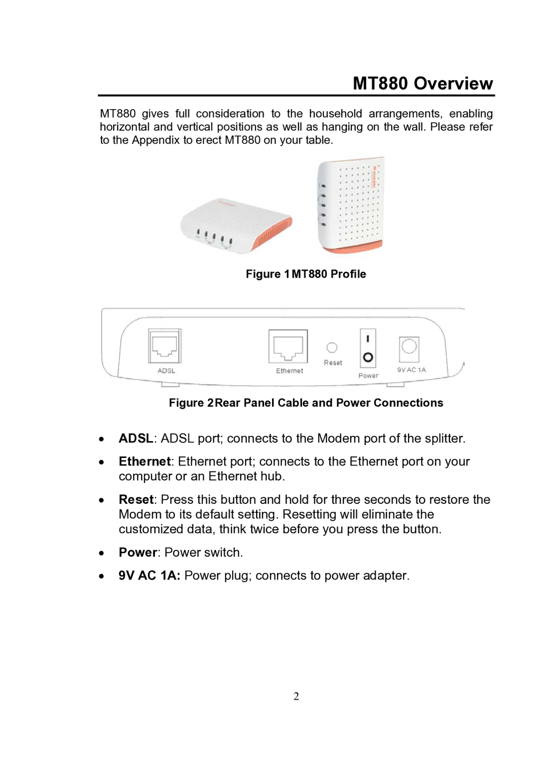 Huawei manual MT880 Overview, MT880 Profile 