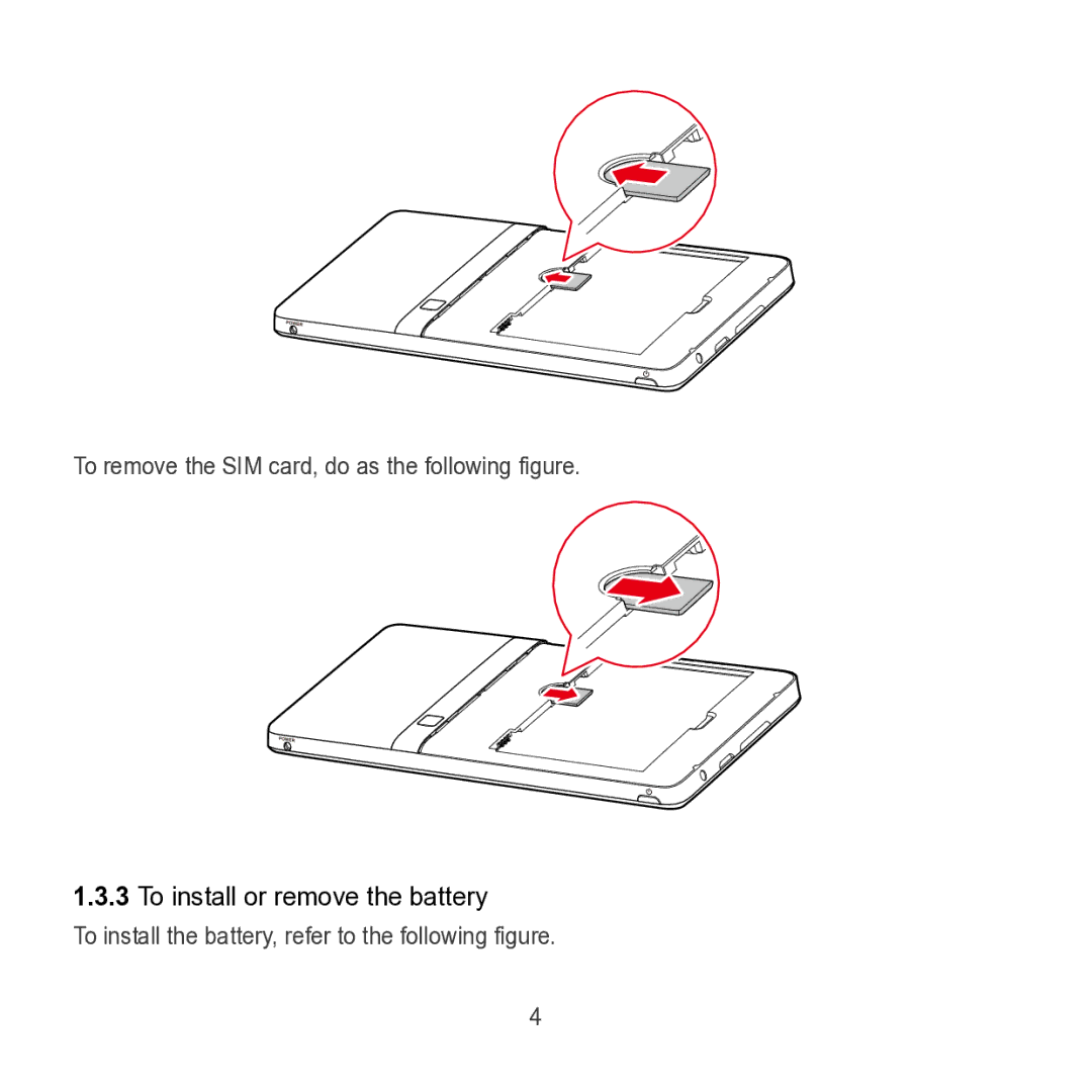 Huawei S7 SLIM manual To install or remove the battery 