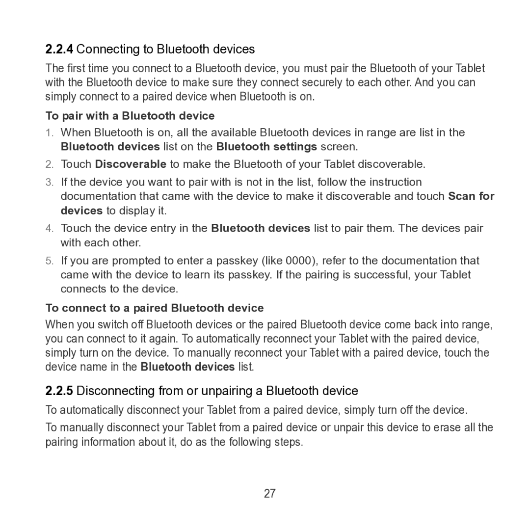 Huawei S7 SLIM manual Connecting to Bluetooth devices, To connect to a paired Bluetooth device 