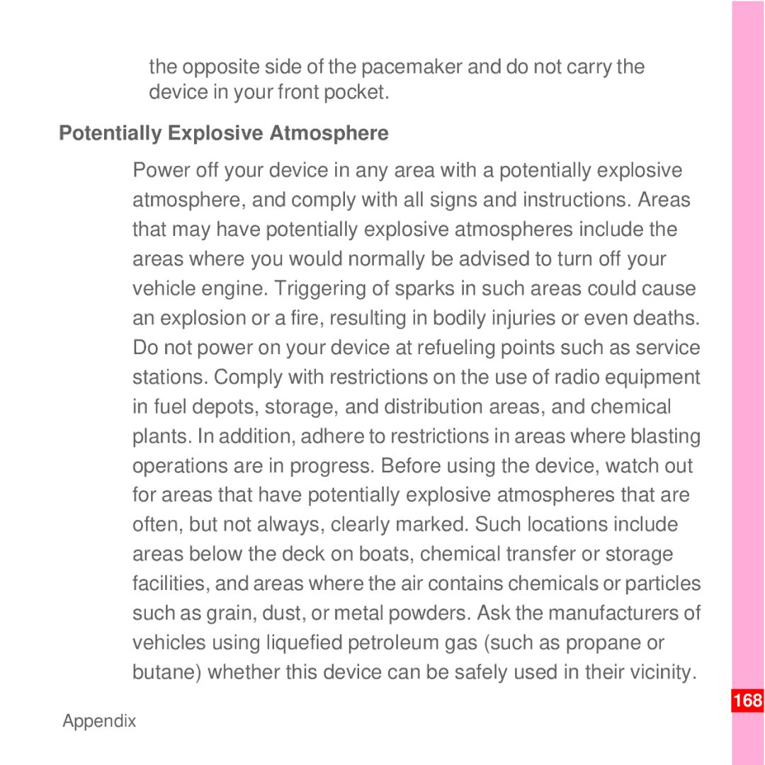 Huawei U8100 manual Potentially Explosive Atmosphere 