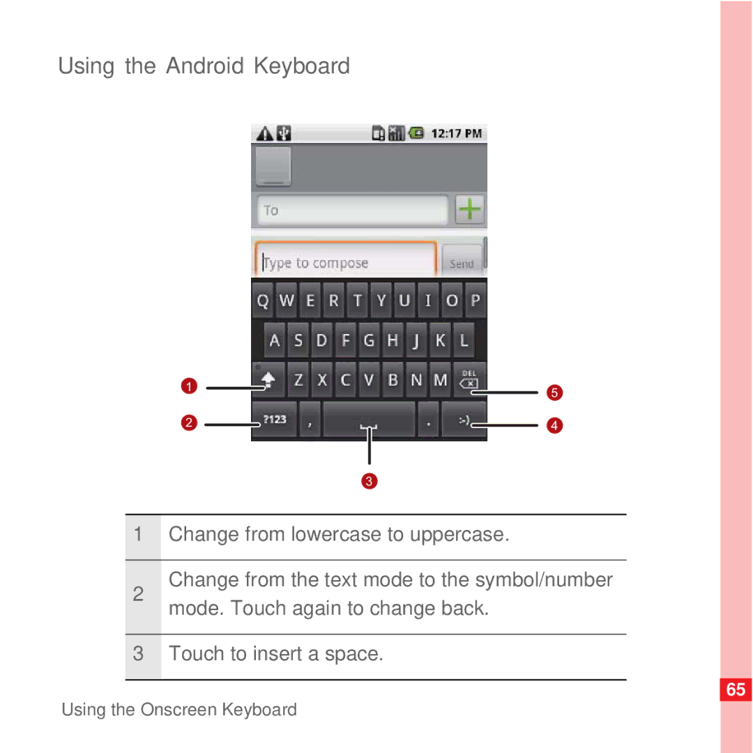 Huawei U8100 manual Using the Android Keyboard 