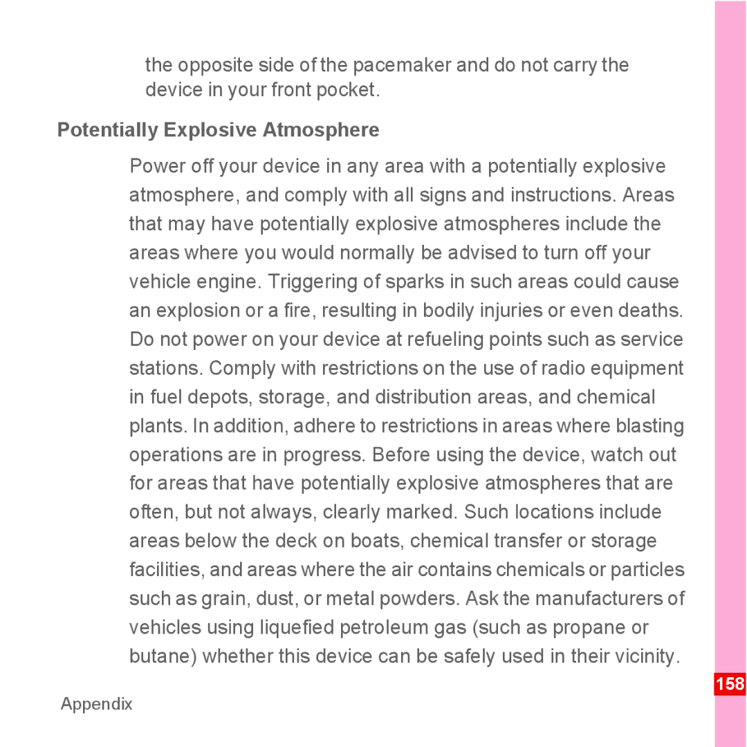 Huawei U8110 manual Potentially Explosive Atmosphere 