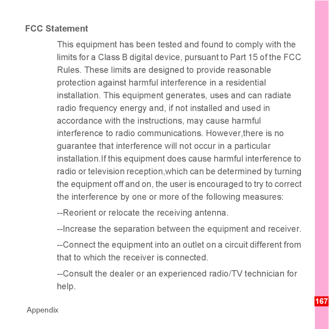 Huawei U8110 manual FCC Statement 