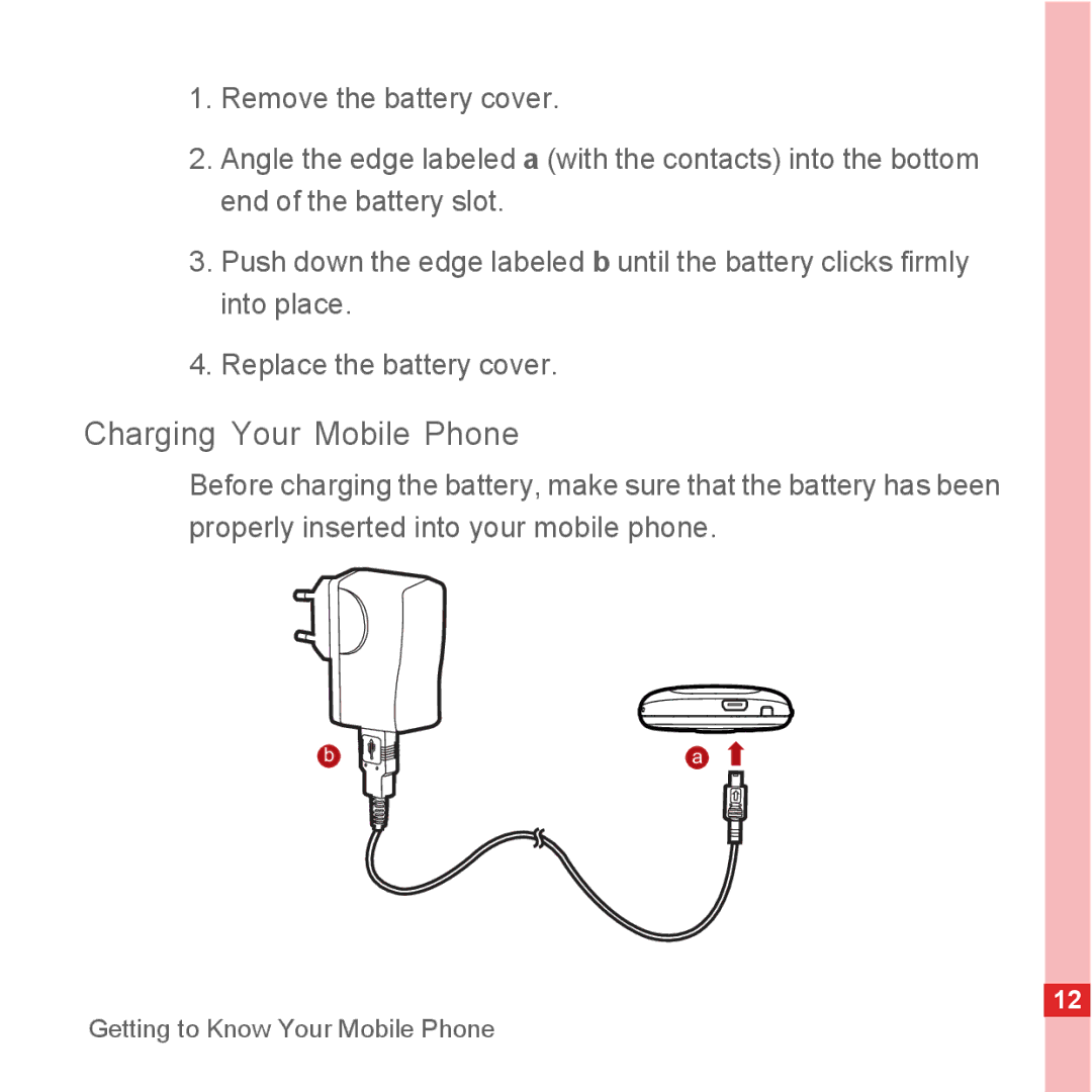 Huawei U8110 manual Charging Your Mobile Phone 