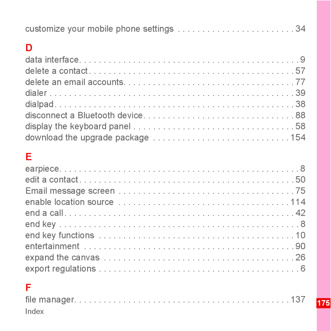 Huawei U8110 manual Customize your mobile phone settings, 137 