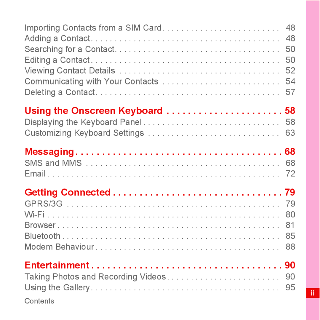 Huawei U8110 manual Displaying the Keyboard Panel Customizing Keyboard Settings, SMS and MMS Email 